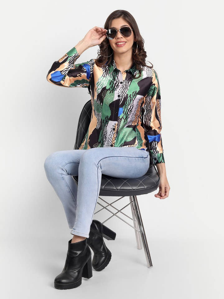 Masakali.co Tops for Women western wear abstract print - Masakali.Co®