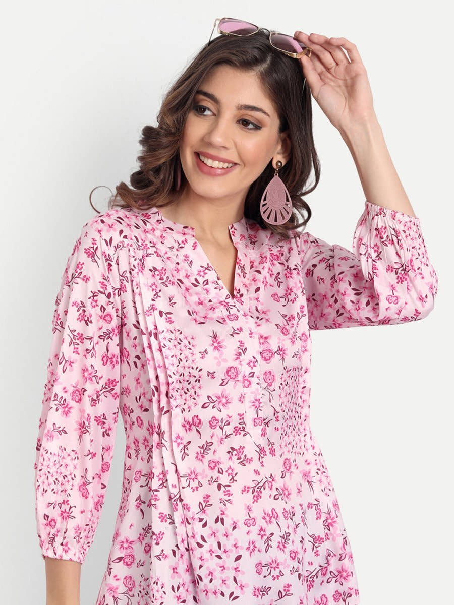 Masakali.co Tops for Women western wear floral pink - Masakali.Co®