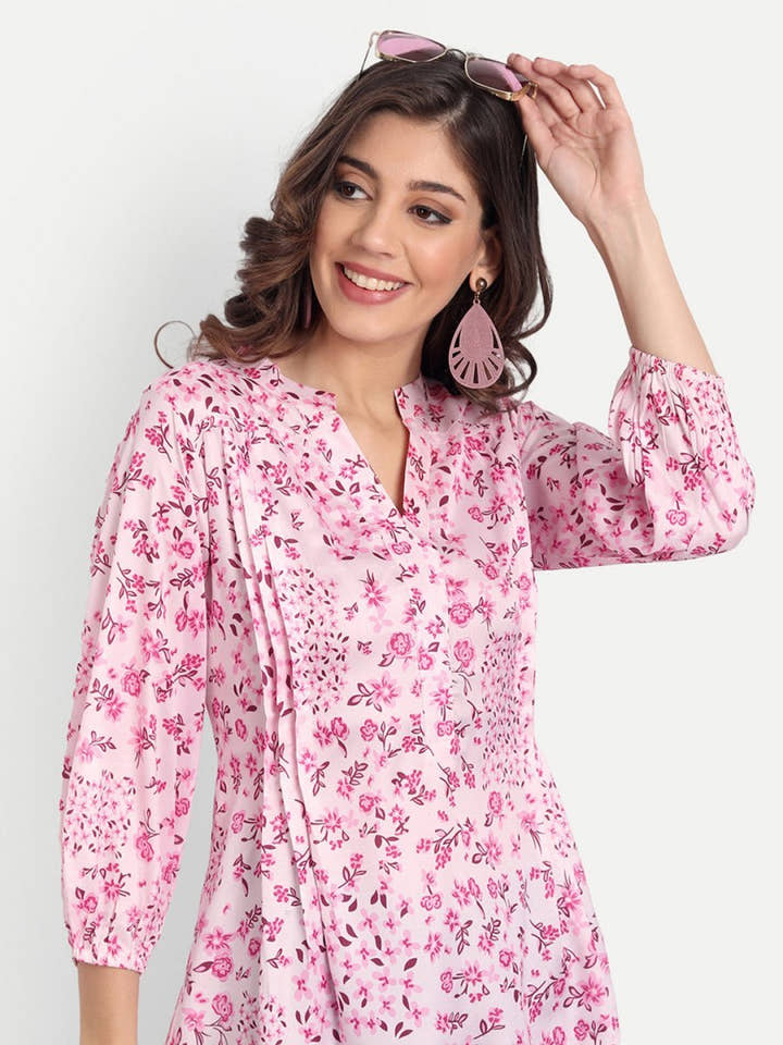 Masakali.co Tops for Women western wear floral pink - Masakali.Co®