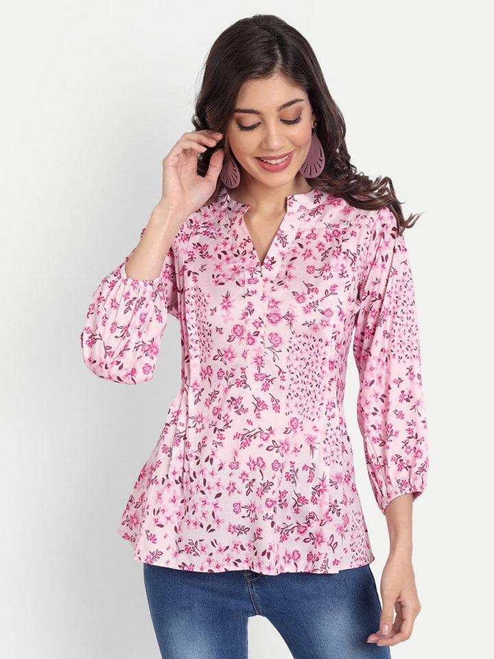 Masakali.co Tops for Women western wear floral pink - Masakali.Co®