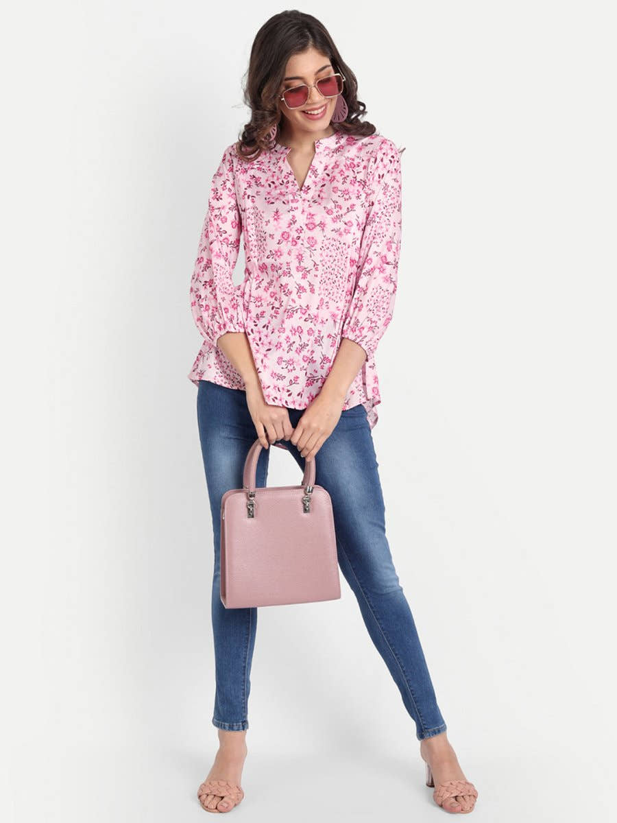 Masakali.co Tops for Women western wear floral pink - Masakali.Co®