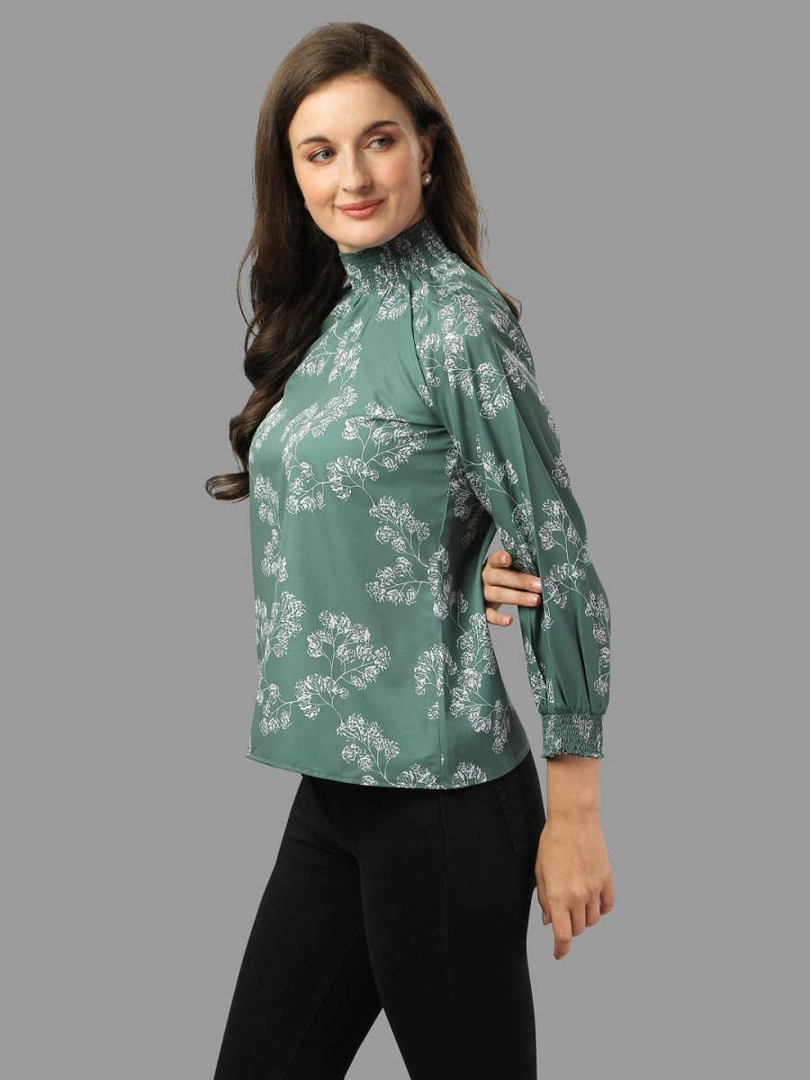Masakali.co tops for Women western wear green - Masakali.Co®