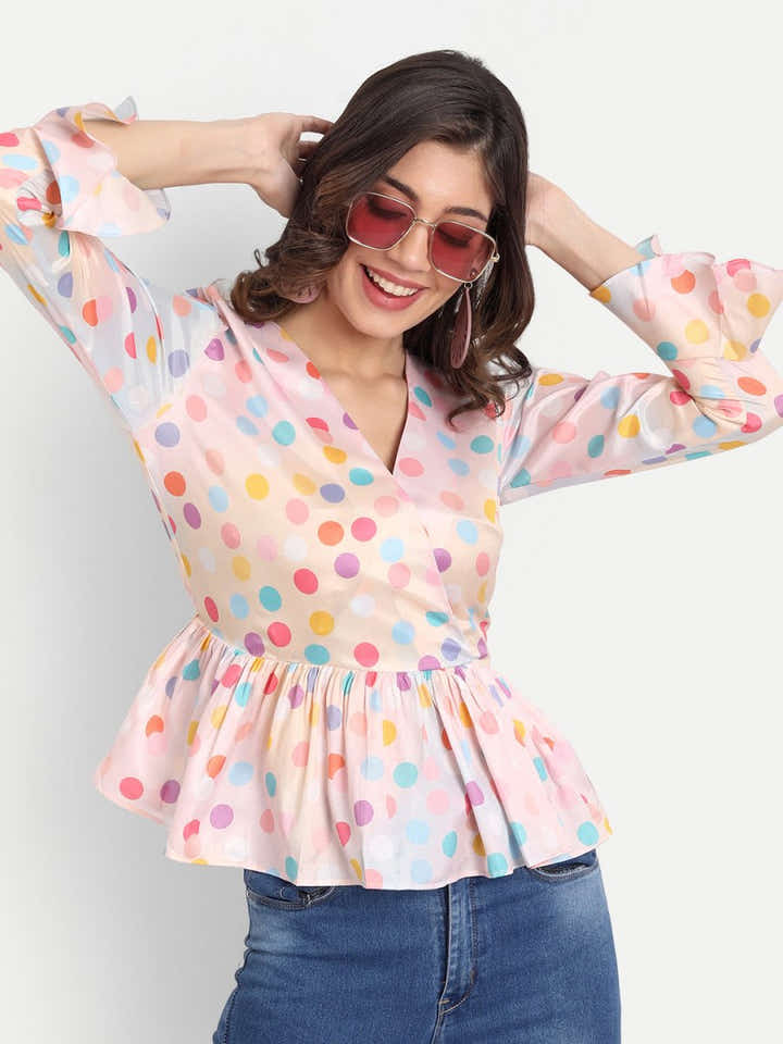 Masakali.co Tops for Women western wear polka dot - Masakali.Co®