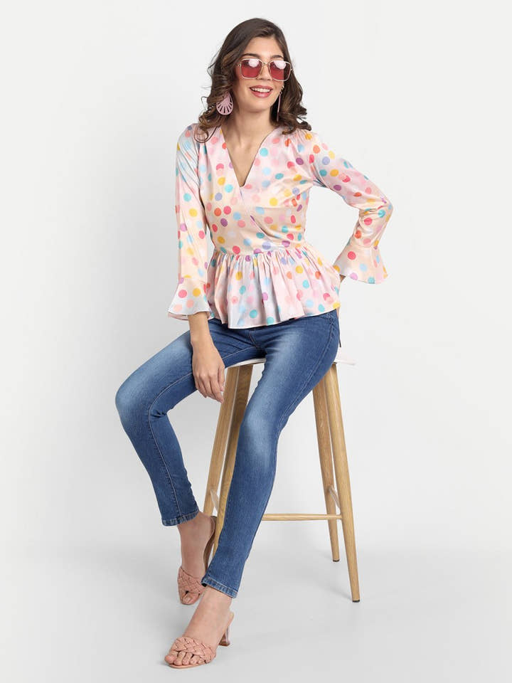Masakali.co Tops for Women western wear polka dot - Masakali.Co®