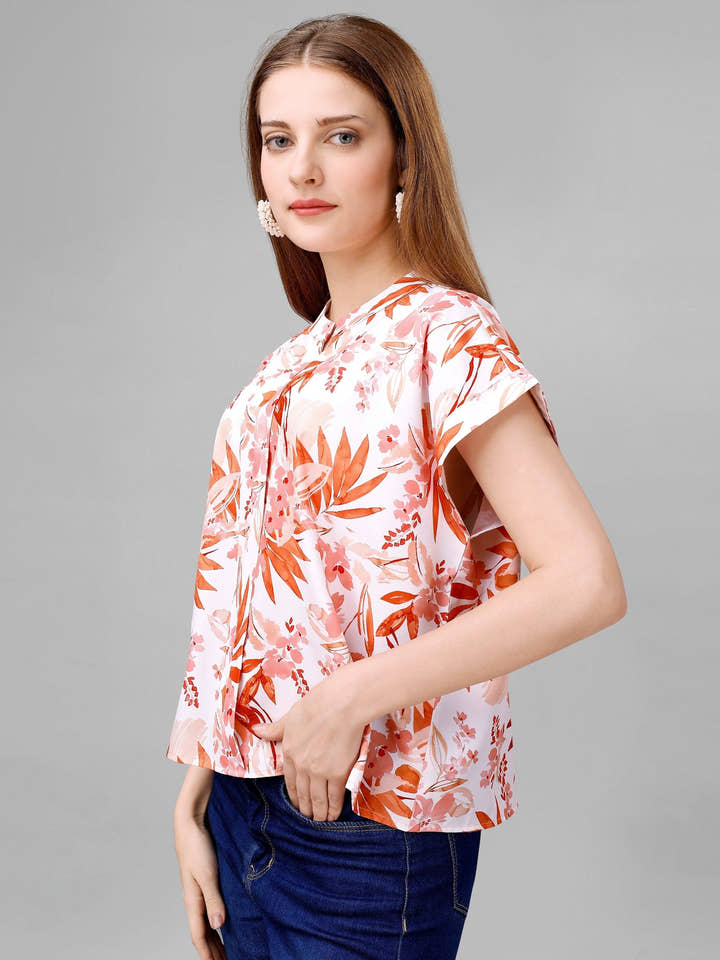 Misty Rose Floral Womens Top - Masakali.Co®