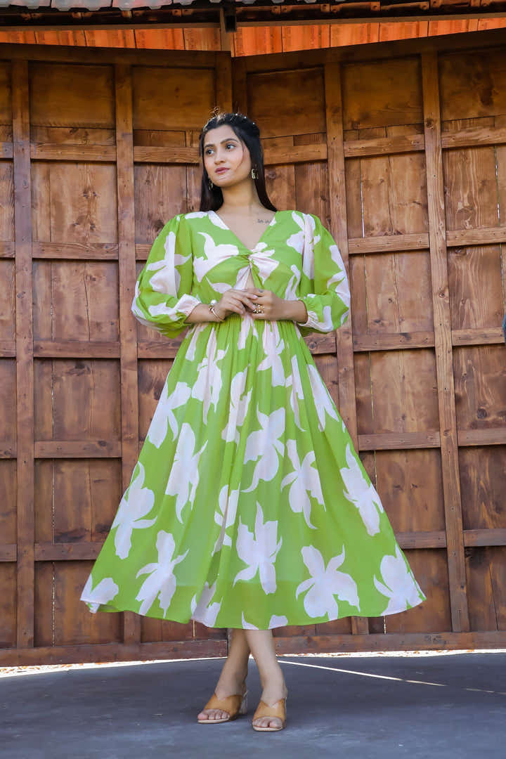 Nasty Green Floral Maxi Dress - Masakali.Co®