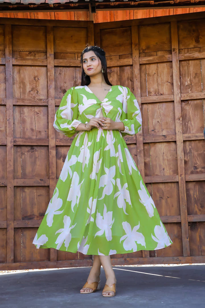 Nasty Green Floral Maxi Dress - Masakali.Co®