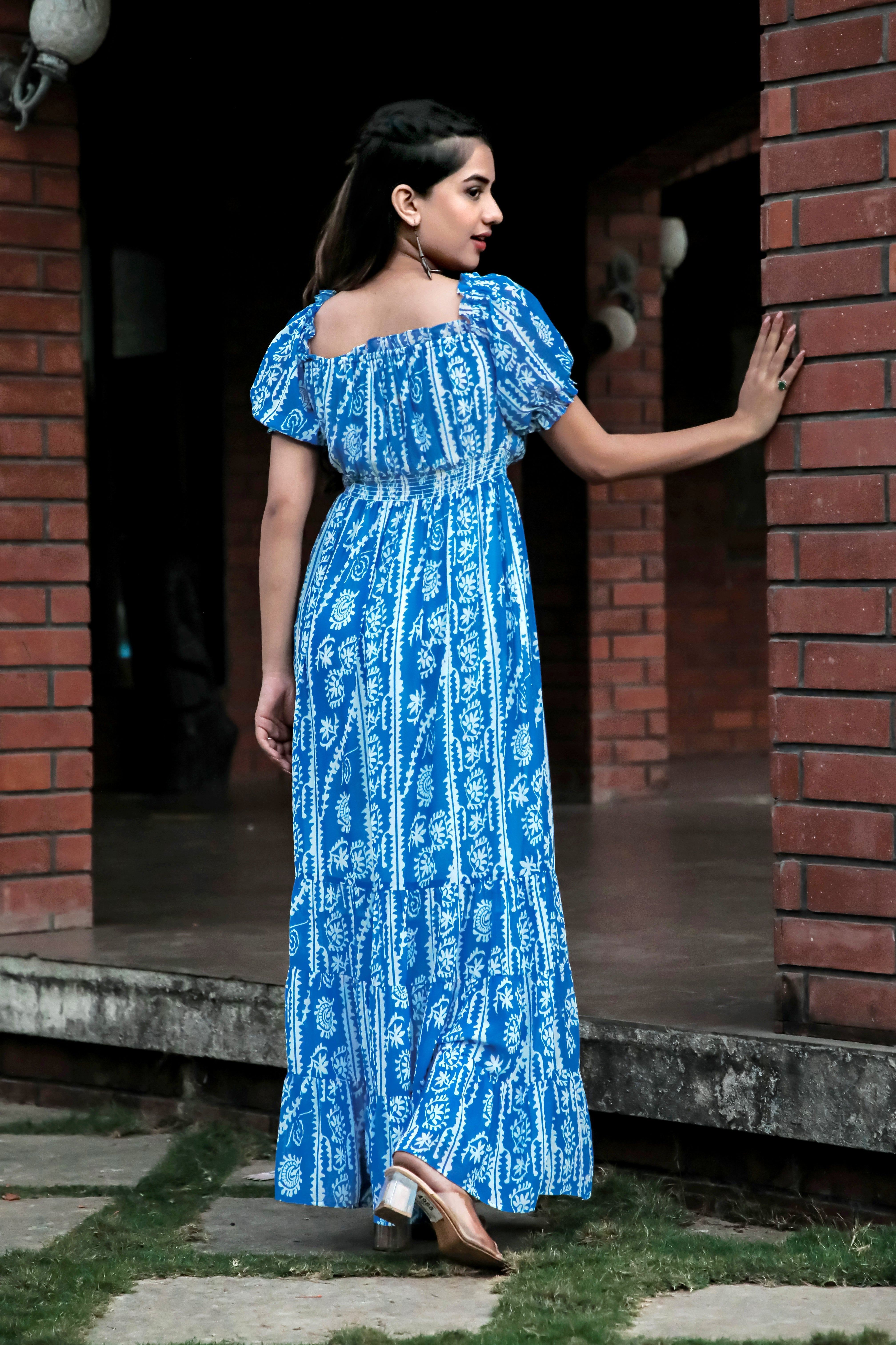 Persian Blue Maxi Dress Masakali.Co