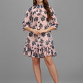 Pink Coloured Floral Women's Dress