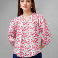 Pink Flare Floral Womens Top