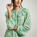 Sea Green Ruffle Top