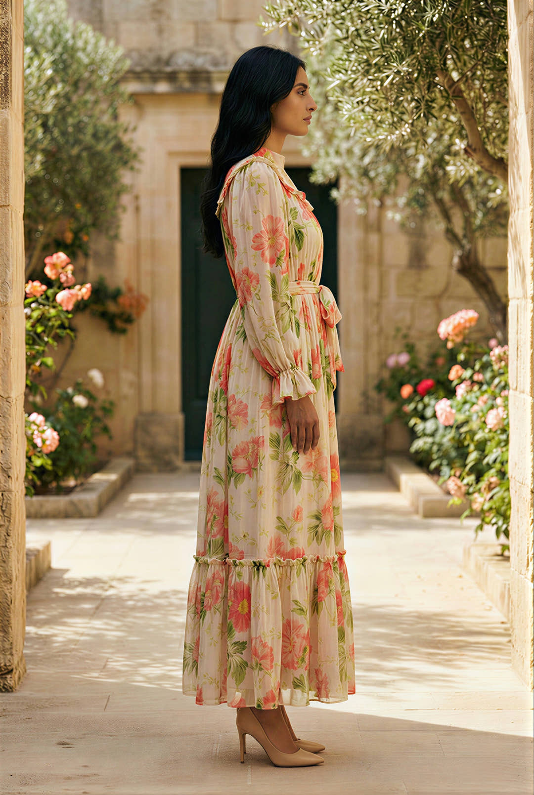 Camille Peach Maxi Dress