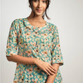 Sky Blue Flower Top