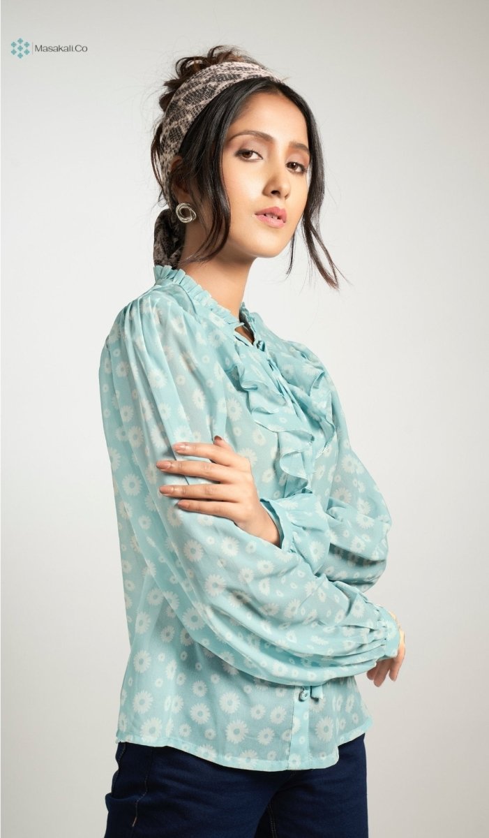 Sky Ruffle Top - Masakali.Co®