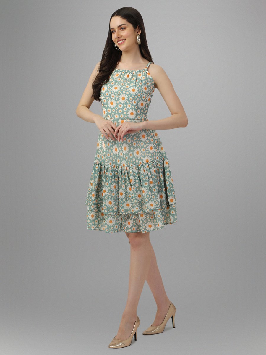 Skyblue Sunflowers Dress - Masakali.Co®