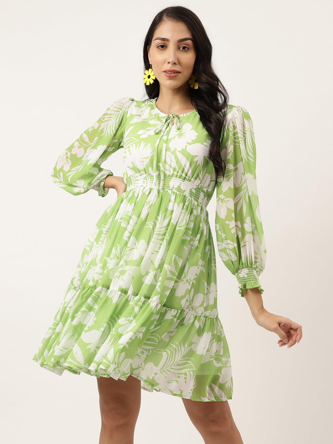 Tan Green Women's Mini Dress - Masakali.Co®