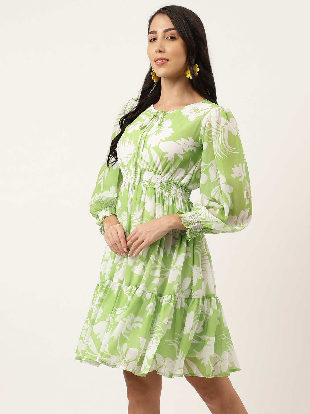 Tan Green Women's Mini Dress - Masakali.Co®