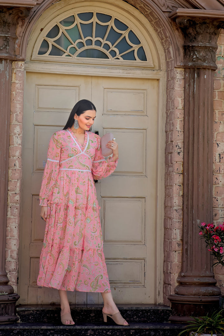 Thulian Light Pink Maxi Dress - Masakali.Co®