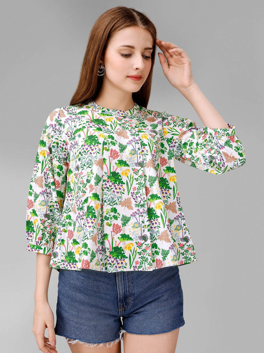 Titan White Floral Womens Top - Masakali.Co®