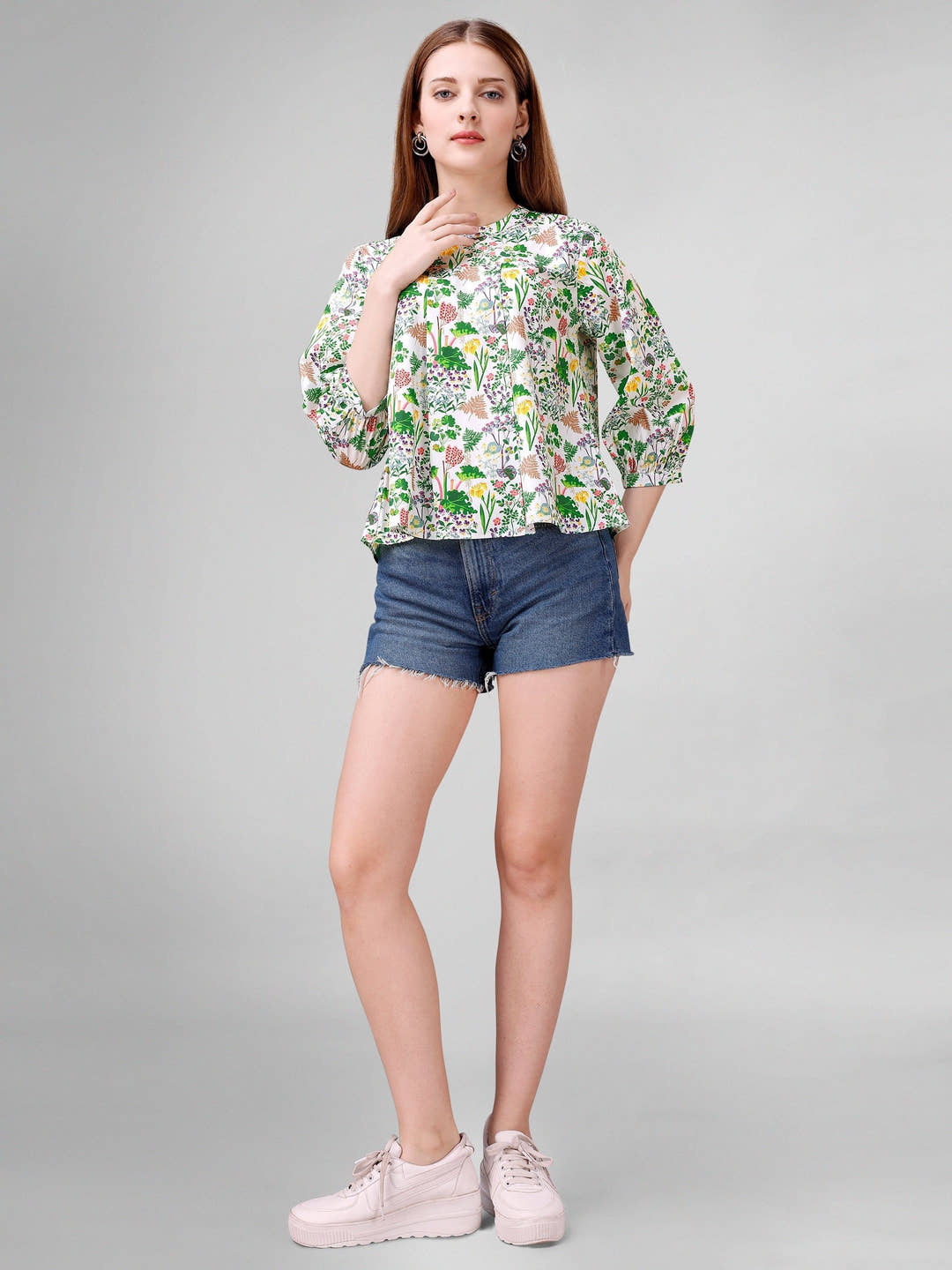 Titan White Floral Womens Top - Masakali.Co®