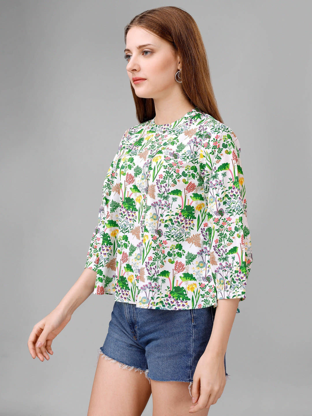 Titan White Floral Womens Top - Masakali.Co®