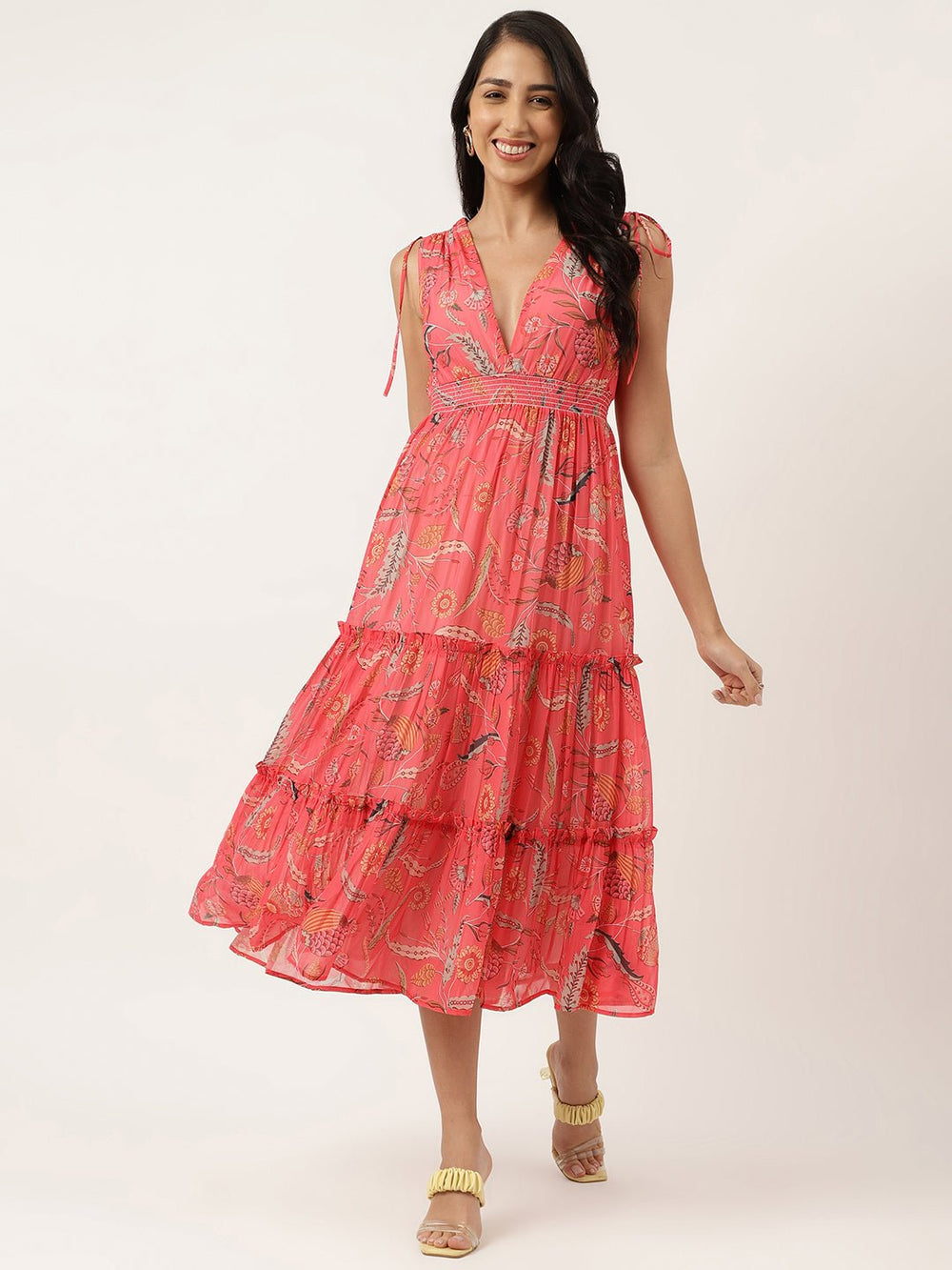 Watermelon Pink Maxi Dress - Masakali.Co®