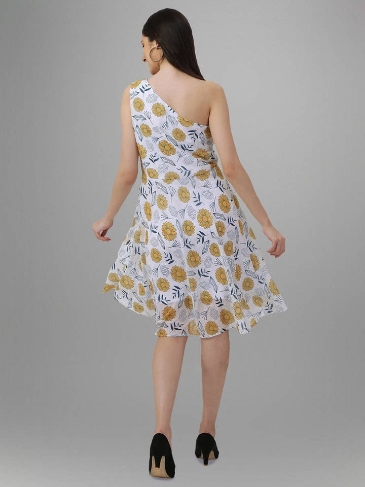 White Sunflowers Dress - Masakali.Co®