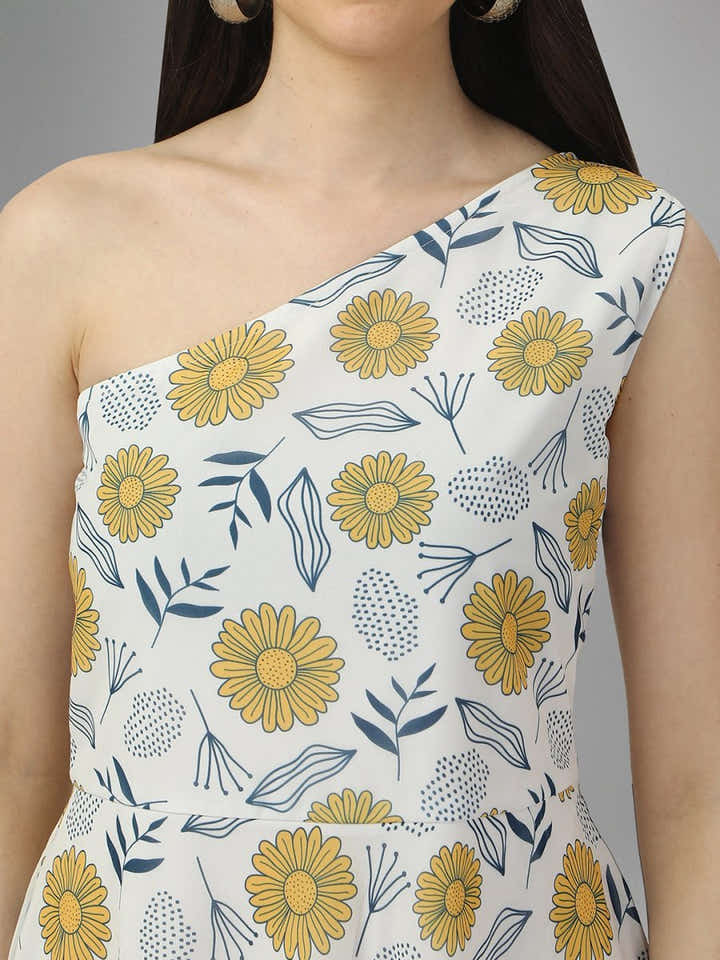 White Sunflowers Dress - Masakali.Co®