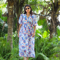 White & Tufts Blue Maxi Dress