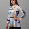 Women Multicoloured Relaxed Semi Sheer Checked Casual Shirt