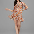 Yellow Floral Women's Dress
