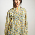 Yellow Grey Flower Top