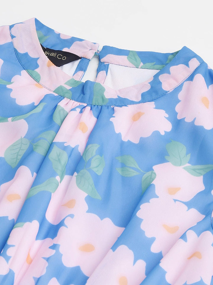 Blue Koi Floral Maxi Dress - Masakali.Co®