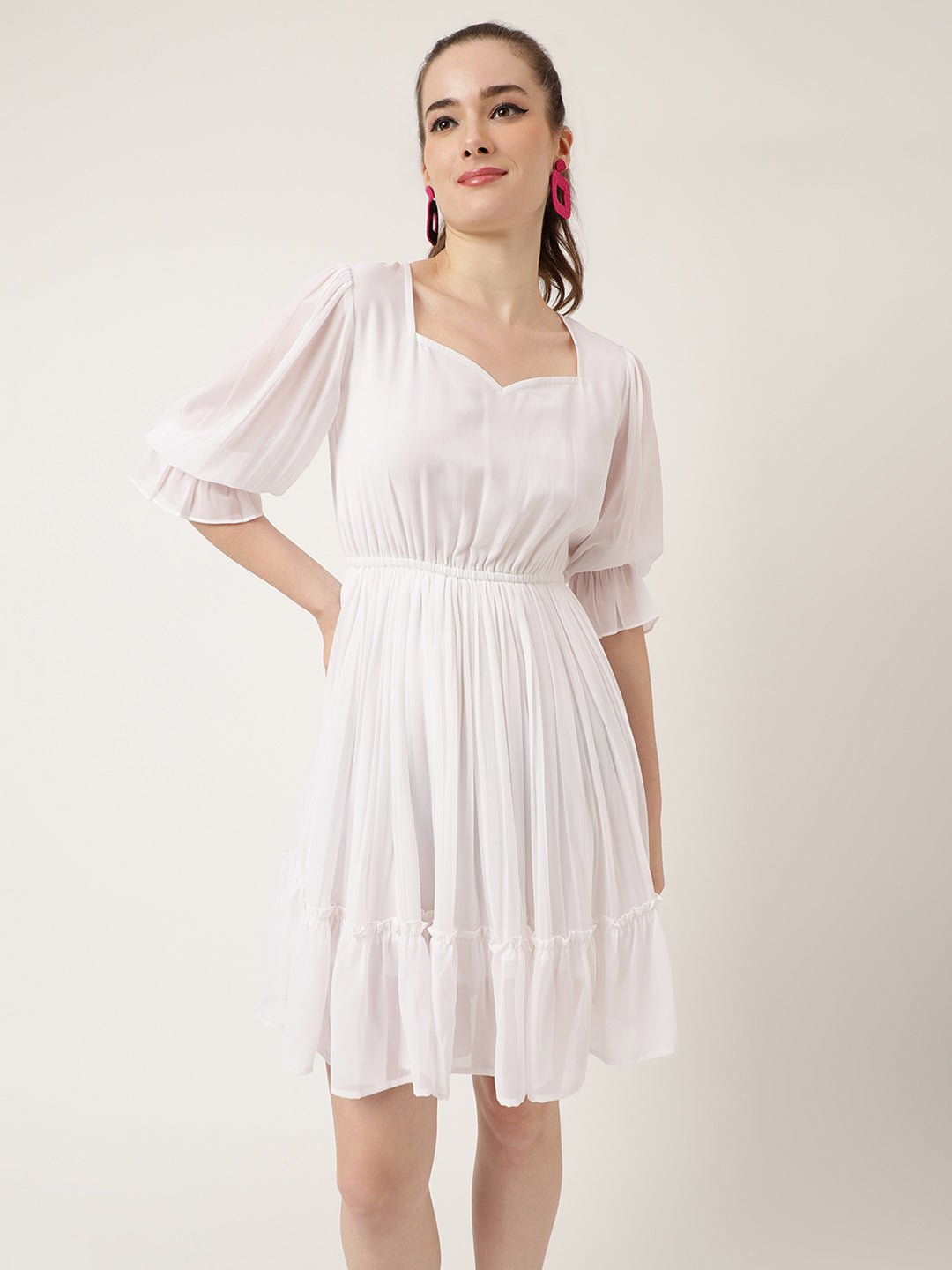 Cloud White Mini Dress - Masakali.Co®