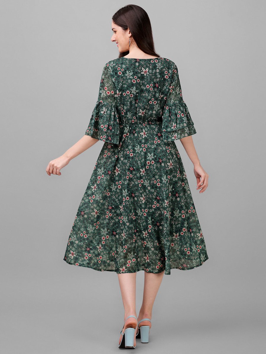 Copy of Masakali.co dresses for Women western wear Dark Green Floral Maxi Dress - Masakali.Co™