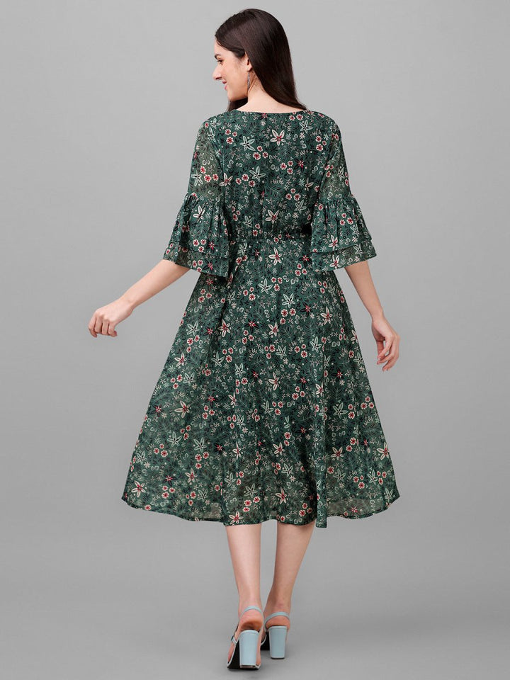 Copy of Masakali.co dresses for Women western wear Dark Green Floral Maxi Dress - Masakali.Co™