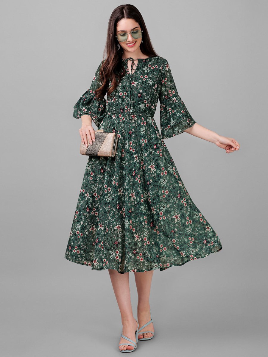 Copy of Masakali.co dresses for Women western wear Dark Green Floral Maxi Dress - Masakali.Co™