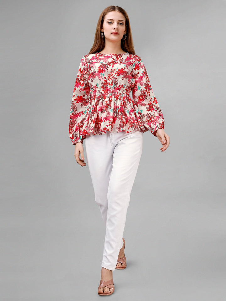 Flush Mahogany Floral Womens Top - Masakali.Co®