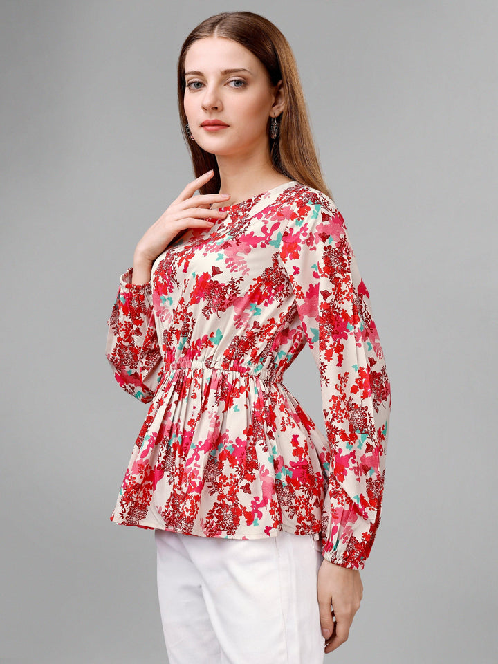 Flush Mahogany Floral Womens Top - Masakali.Co®