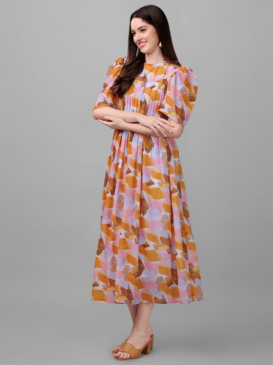 Masakali.co dresses for Women western wear Abstract Multi colour Maxi Dress - Masakali.Co™