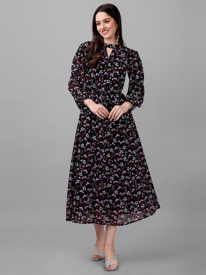 Masakali.co dresses for Women western wear Black Floral Maxi Dress - Masakali.Co™