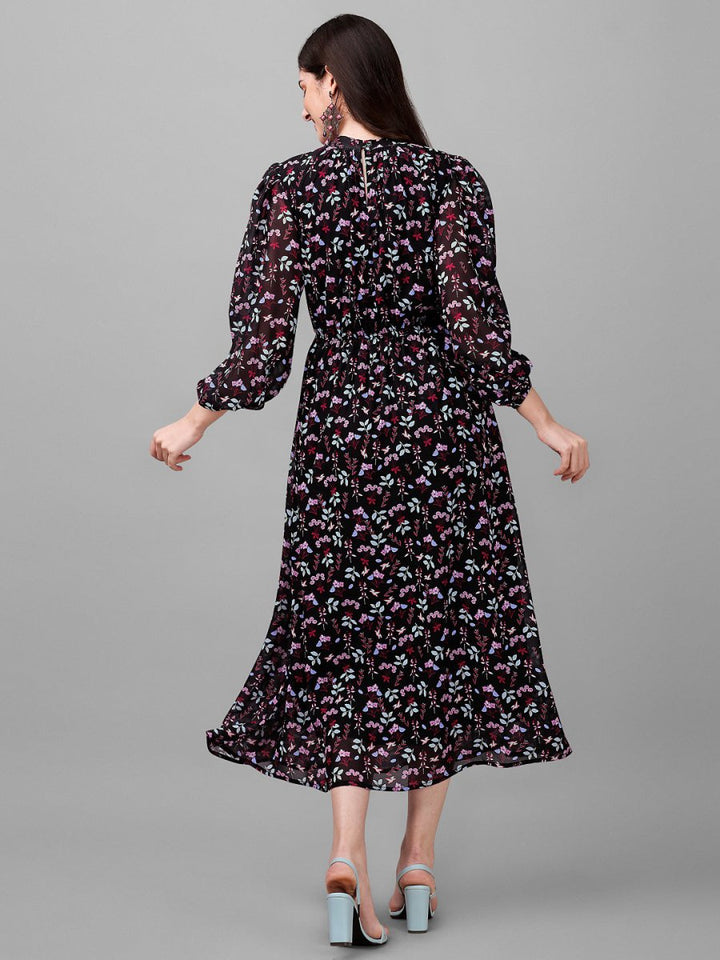 Masakali.co dresses for Women western wear Black Floral Maxi Dress - Masakali.Co™