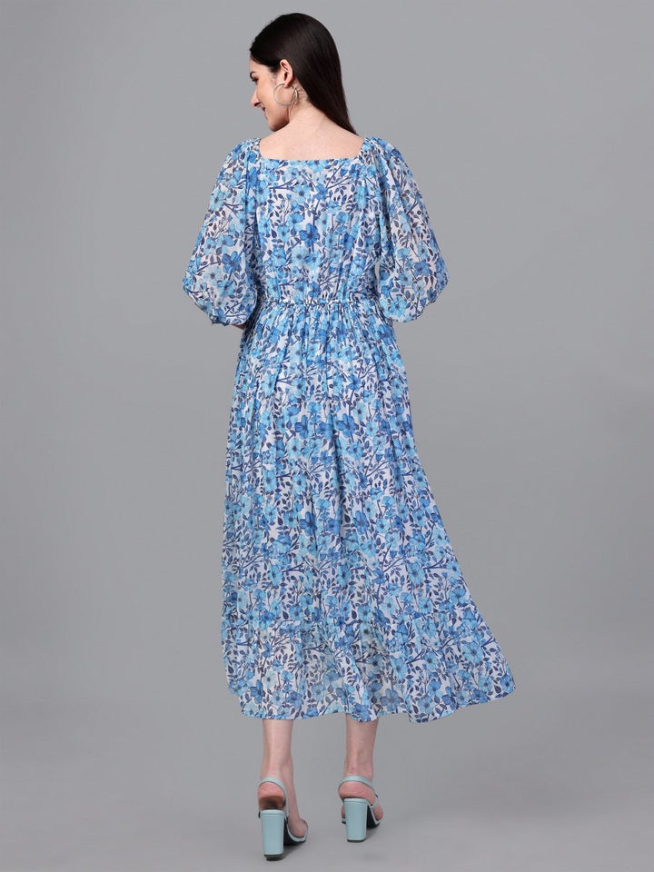 Masakali.co dresses for Women western wear Blue Floral Maxi Dress - Masakali.Co™