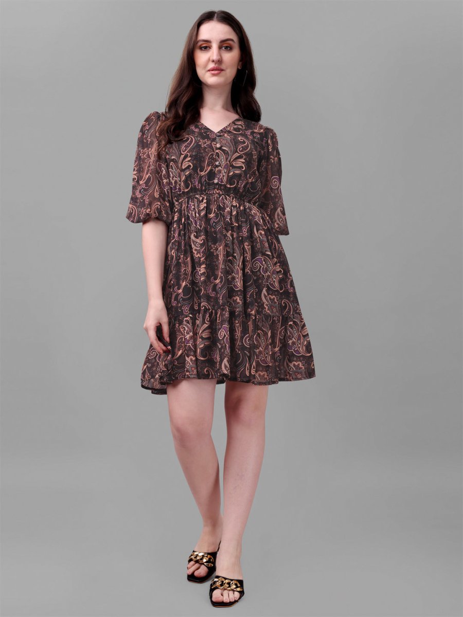 Masakali.co dresses for Women western wear floral black - Masakali.Co™