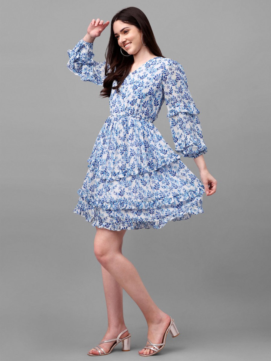 Masakali.co dresses for Women western wear floral Blue - Masakali.Co™