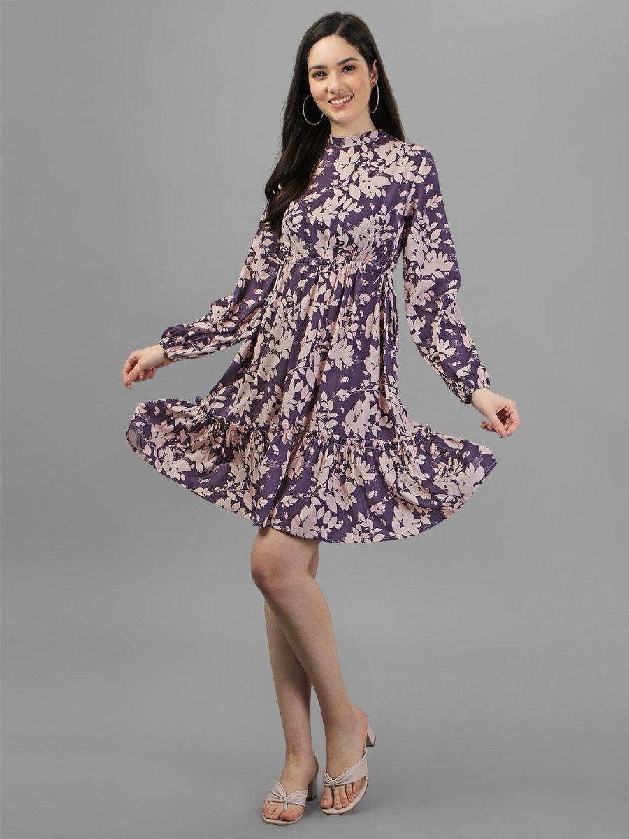 Masakali.co dresses for Women western wear Floral Purple Color dress - Masakali.Co™