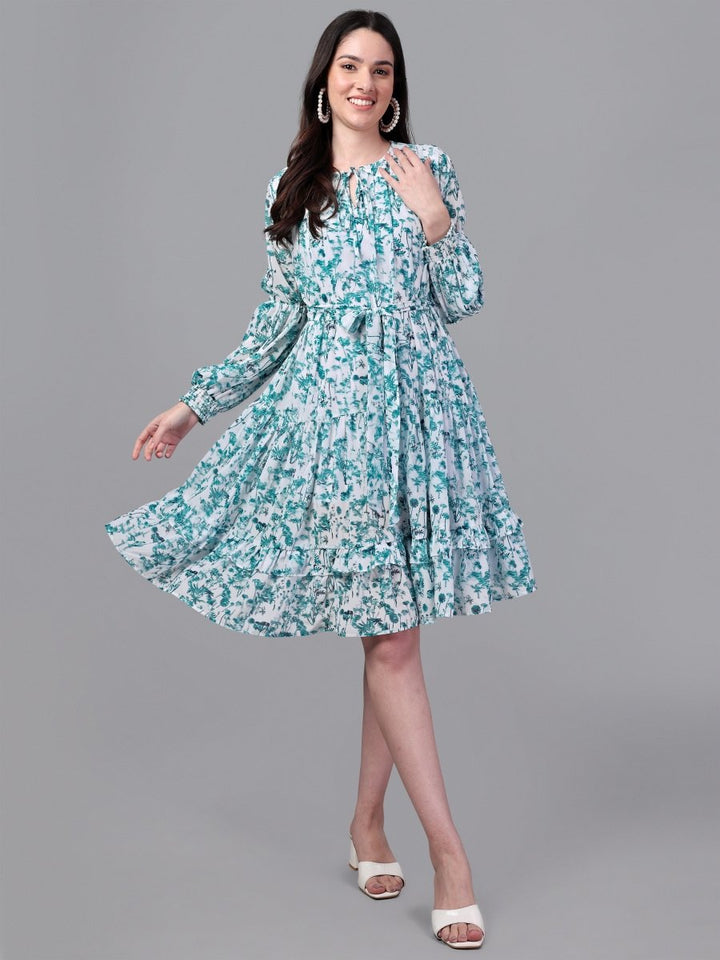 Masakali.co dresses for Women western wear White and Sea Green - Masakali.Co™