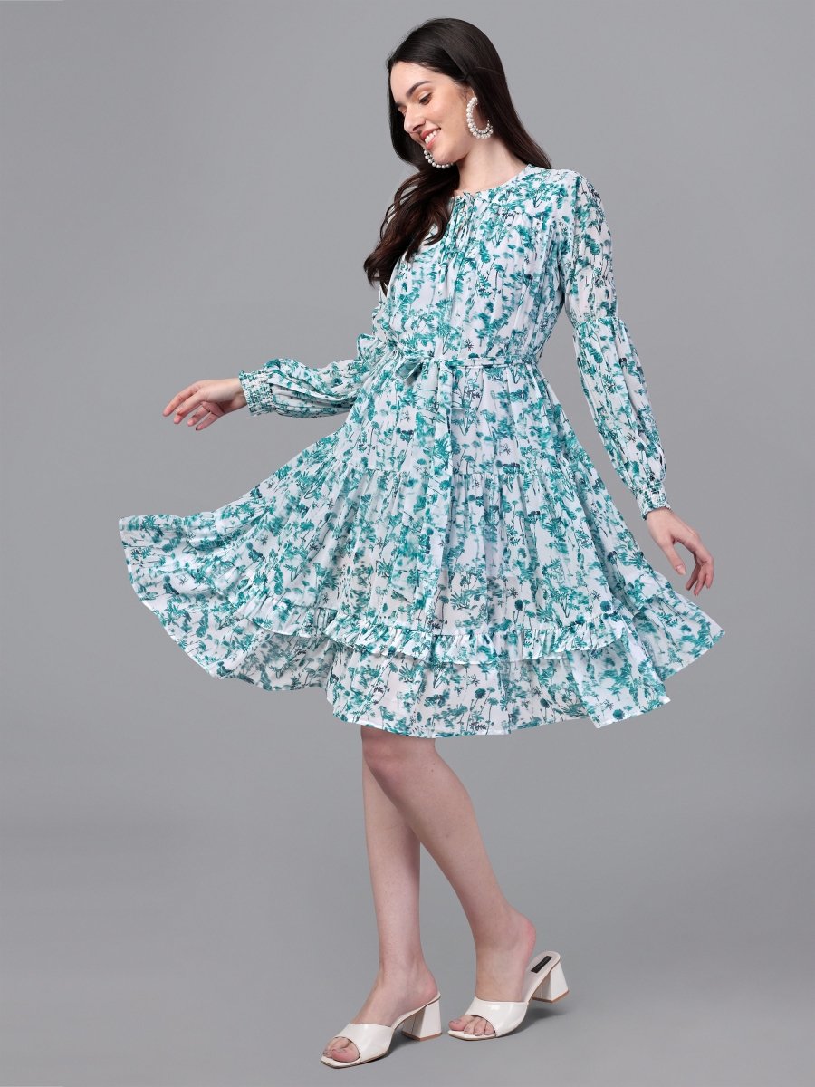 Masakali.co dresses for Women western wear White and Sea Green - Masakali.Co™