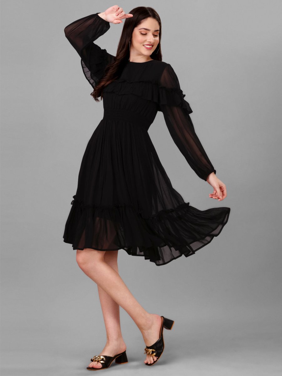 Masakali.co dresses for womesn Solid Black Color - Masakali.Co™