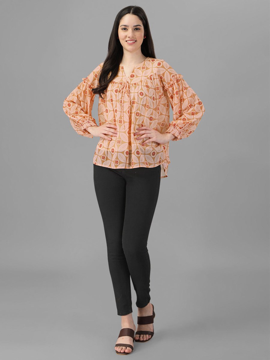 Masakali.co tops for Women western wear abstract Peach Colour - Masakali.Co™